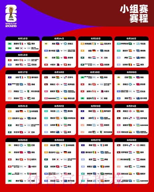 2026世界杯赛程最新最新时间表免费观看